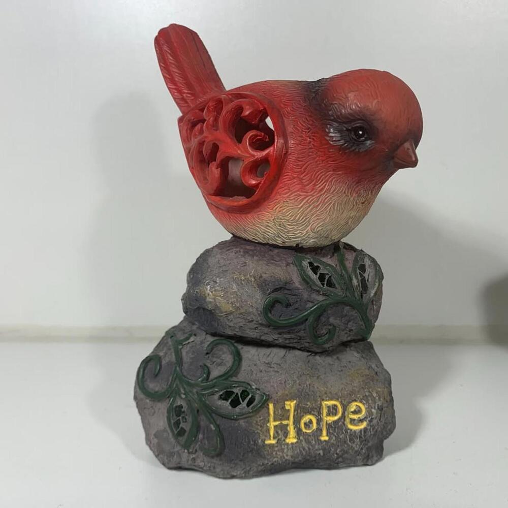 Beautiful Cardinal on Rocks Fillagree Wings "Hope"